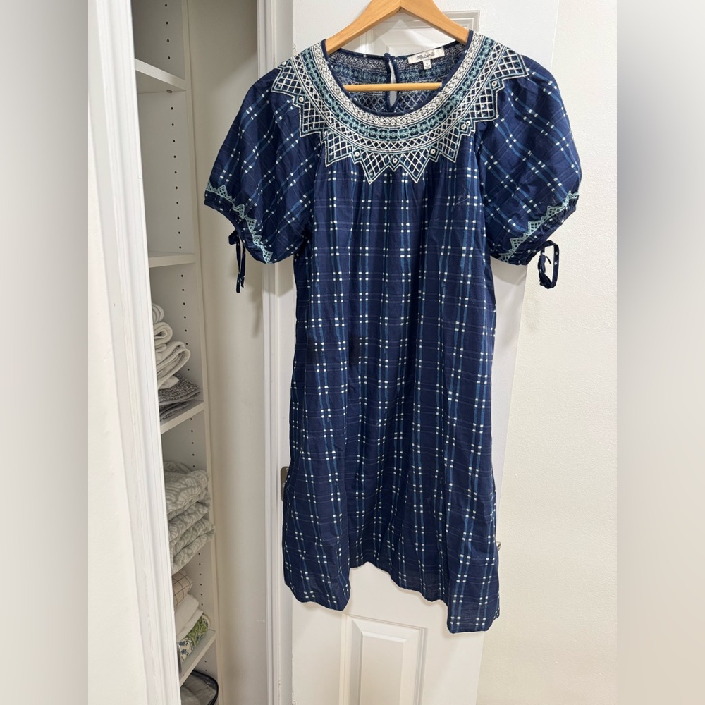 Madewell Blue and White Patterned Dress